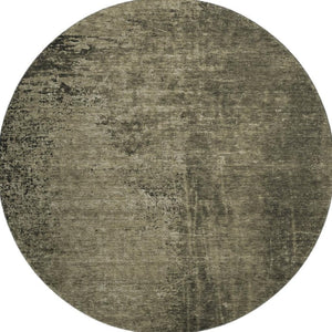 HomeRoots 8' Gray and Silver Abstract Round Rug - Washable, UV-Protected, Durable for High-Traffic Areas! 648805