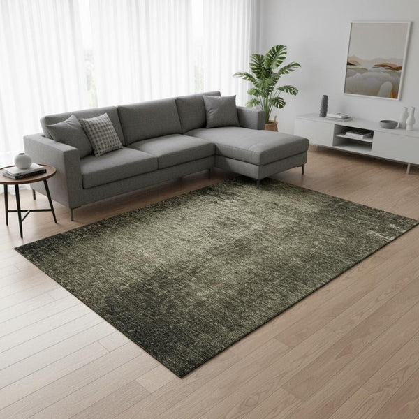 HomeRoots 9' X 12' Gray & Silver Abstract Washable Area Rug - Durable, UV Protected, Modern Elegance for Any Room 648807