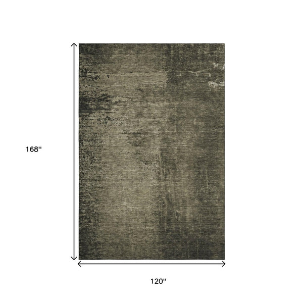 HomeRoots 10' Gray and Silver Abstract Washable Area Rug - UV Protected, Stain Resistant, Perfect for Families! 648808