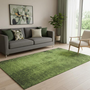 HomeRoots 5' X 8' Abstract Green and Gray Washable Area Rug with Stain Resistance and UV Protection Benefits 648810