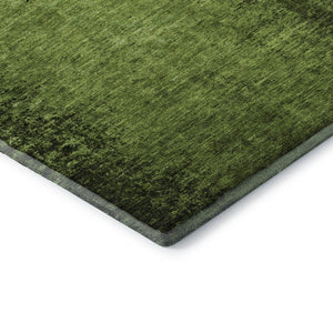 HomeRoots 8' Modern Green and Gray Abstract Round Rug – Washable, UV-Protected, Stylish & Durable Design 648811