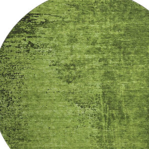 HomeRoots 8' Modern Green and Gray Abstract Round Rug – Washable, UV-Protected, Stylish & Durable Design 648811