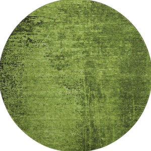 HomeRoots 8' Modern Green and Gray Abstract Round Rug – Washable, UV-Protected, Stylish & Durable Design 648811