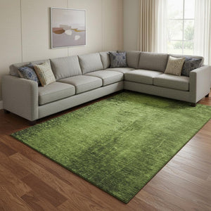 HomeRoots 8' X 10' Green And Gray Abstract Washable Area Rug – UV Protected, Stain Resistant, Modern Design 648812