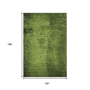 HomeRoots 10' X 14' Green and Gray Abstract Area Rug - Stylish, Washable, Stain-Resistant with UV Protection! 648814