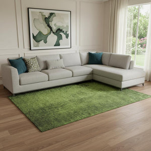 HomeRoots 10' X 14' Green and Gray Abstract Area Rug - Stylish, Washable, Stain-Resistant with UV Protection! 648814