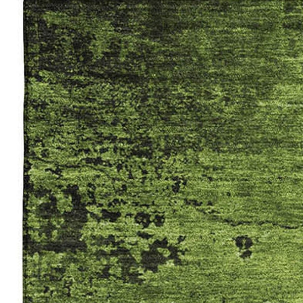 HomeRoots 10' X 14' Green and Gray Abstract Area Rug - Stylish, Washable, Stain-Resistant with UV Protection! 648814