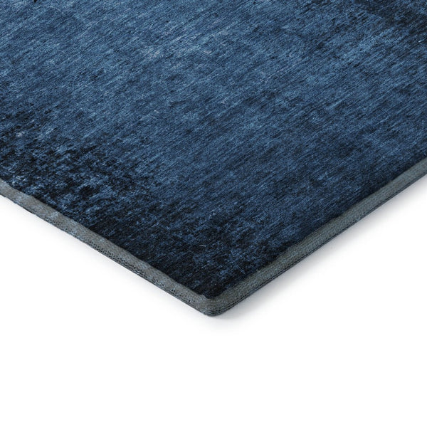 HomeRoots 8' X 10' Navy Blue & Gray Abstract Area Rug - Washable, UV Protection, Durable & Stylish for Any Room! 648818