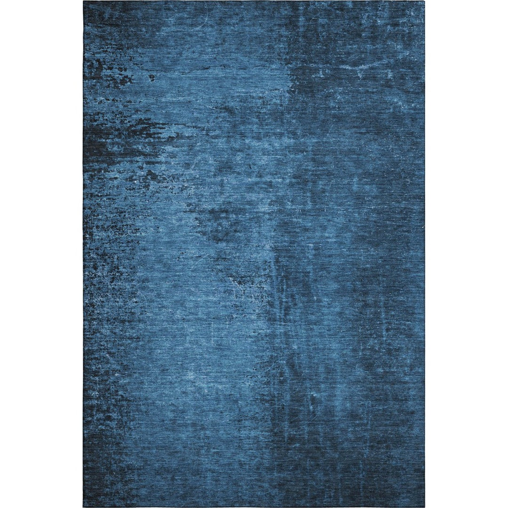 HomeRoots 10' X 14' Navy Blue And Gray Abstract Washable Area Rug - Durable, UV-Protected & Stain-Resistant 648820