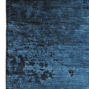 HomeRoots 10' X 14' Navy Blue And Gray Abstract Washable Area Rug - Durable, UV-Protected & Stain-Resistant 648820