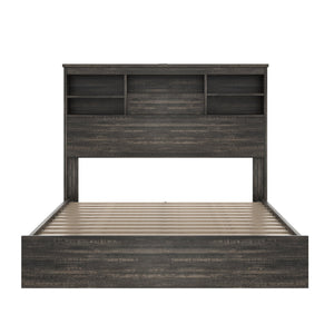 English Elm 4PCS Queen Bedroom Set with Storage Headboard & Built‑In Charging Station, 2 Nightstands, Dresser Antique Gray 54.25 L x 18.75 W x 9.25 H N733S307937A