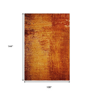 HomeRoots 9' X 12' Washable Rust and Gray Abstract Area Rug with UV Protection for High-Traffic Spaces 648825