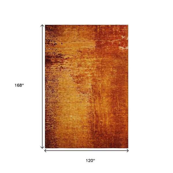 HomeRoots 10' X 14' Modern Rust and Gray Abstract Area Rug – Durable, Washable, UV-Protected for Busy Homes! 648826
