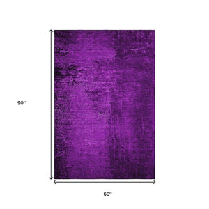 HomeRoots 5' X 8' Purple And Gray Abstract Area Rug – Stylish, Washable, UV-Protected, Durable for Any Space 648828