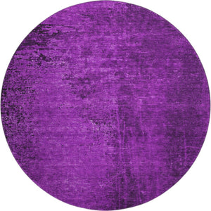 HomeRoots 8' Purple and Gray Abstract Washable Round Rug - Durable, Stain-Resistant, UV Protected for Homes 648829