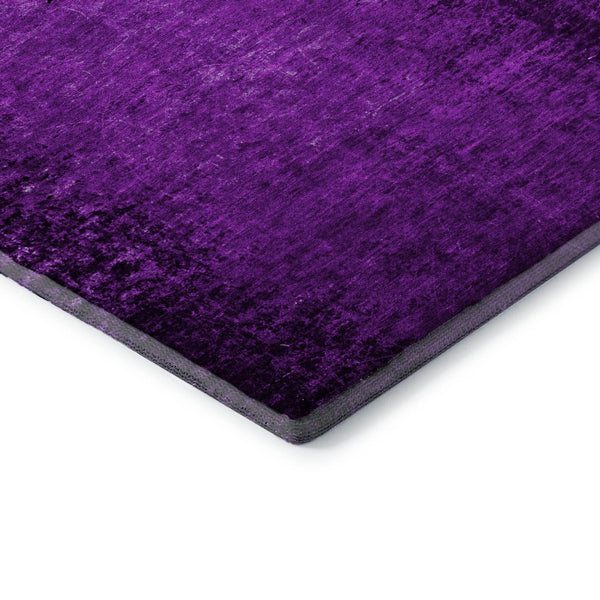 HomeRoots 8' Purple and Gray Abstract Washable Round Rug - Durable, Stain-Resistant, UV Protected for Homes 648829