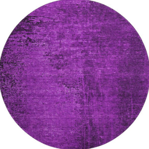 HomeRoots 8' Purple and Gray Abstract Washable Round Rug - Durable, Stain-Resistant, UV Protected for Homes 648829
