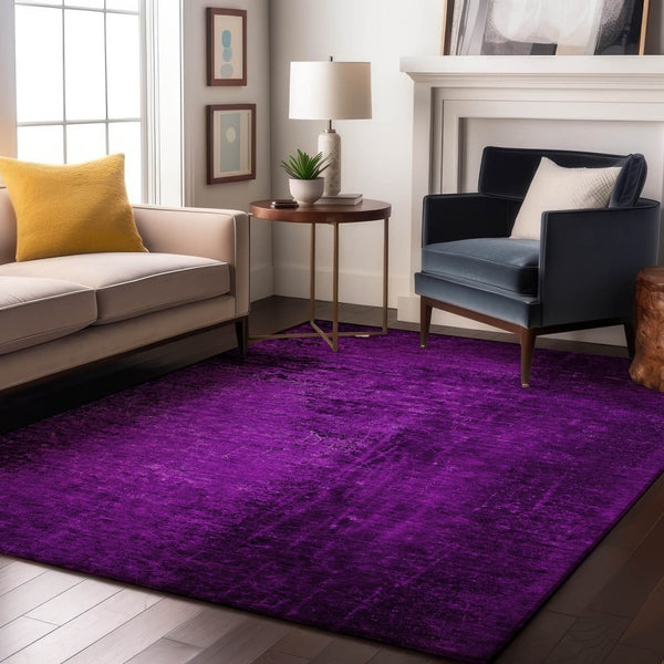 HomeRoots 10' X 14' Purple and Gray Abstract Area Rug - Washable, UV Protected, Stylish for Modern Living Spaces 648832