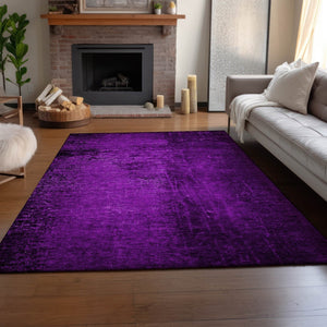 HomeRoots 10' X 14' Purple and Gray Abstract Area Rug - Washable, UV Protected, Stylish for Modern Living Spaces 648832