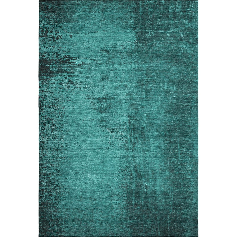 HomeRoots 5' X 8' Stylish Teal and Gray Abstract Area Rug – Washable, Stain-Resistant, UV Protected for Homes 648834