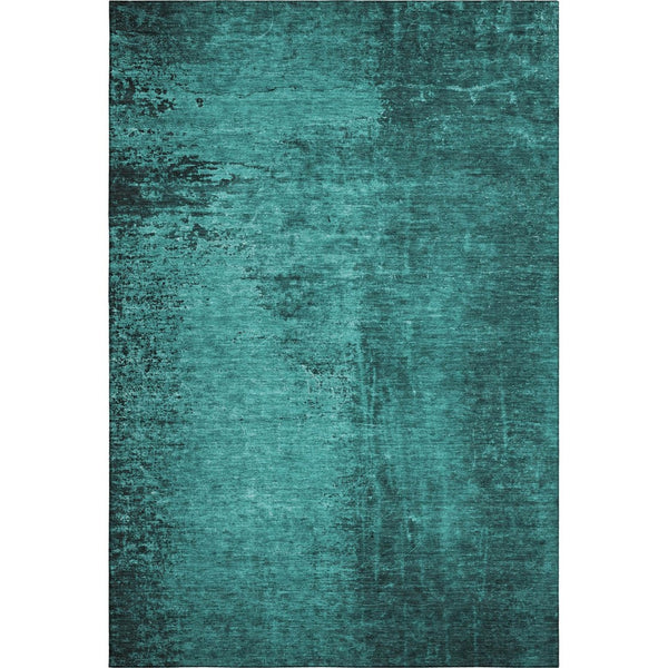 HomeRoots 5' X 8' Stylish Teal and Gray Abstract Area Rug – Washable, Stain-Resistant, UV Protected for Homes 648834