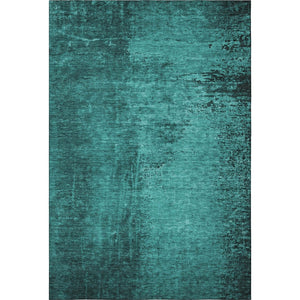 HomeRoots 9' X 12' Teal & Gray Abstract Area Rug - Washable, UV Resistant, Durable for Homes with Kids & Pets 648837