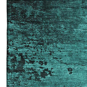 HomeRoots 10' X 14' Teal And Gray Abstract Area Rug - Washable, UV-Protected, Stylish for Living Spaces 648838