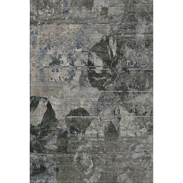 HomeRoots 8' X 10' Gray and Taupe Abstract Washable Area Rug - Durable, UV-Protected, Stylish for Any Space 648848