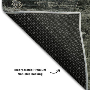 HomeRoots 8' X 10' Gray and Taupe Abstract Washable Area Rug - Durable, UV-Protected, Stylish for Any Space 648848