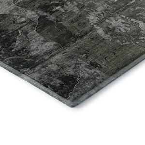 HomeRoots 8' X 10' Gray and Taupe Abstract Washable Area Rug - Durable, UV-Protected, Stylish for Any Space 648848