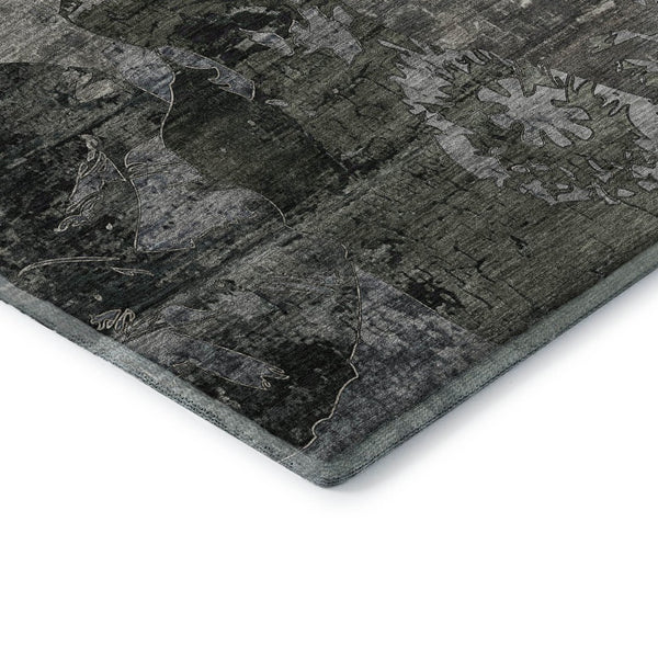 HomeRoots 8' X 10' Gray and Taupe Abstract Washable Area Rug - Durable, UV-Protected, Stylish for Any Space 648848