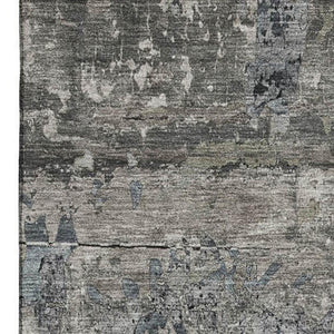 HomeRoots 8' X 10' Gray and Taupe Abstract Washable Area Rug - Durable, UV-Protected, Stylish for Any Space 648848