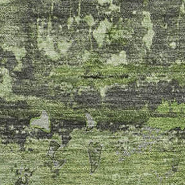 HomeRoots 5' X 8' Green and Gray Abstract Washable Area Rug with Stain Resistance and UV Protection for Homes 648852