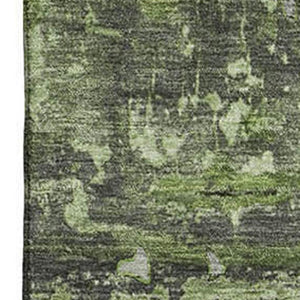HomeRoots 8' X 10' Modern Green and Gray Abstract Washable Area Rug with UV Protection & Stain Resistance 648854