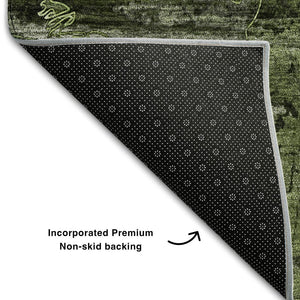 HomeRoots 10' X 14' Green and Gray Abstract Area Rug - Durable, Washable, UV-Protected for Modern Homes 648856
