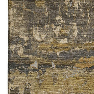 HomeRoots 5' X 8' Coffee and Gray Abstract Washable Area Rug – Durable, UV-Protected, and Family-Friendly Design 648858