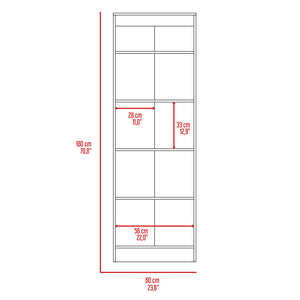 English Elm Virginia Double Door Storage Cabinet with Five Shelves for Kitchen Garage Mudroom Organization and Style White 77 L x 17 W x 5 H B128P148983