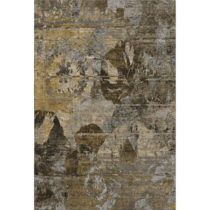 HomeRoots 10' X 14' Stylish Coffee and Gray Abstract Washable Area Rug with UV Protection for Busy Homes 648862