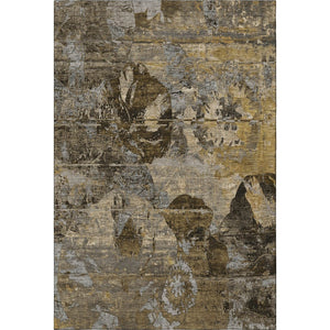 HomeRoots 10' X 14' Stylish Coffee and Gray Abstract Washable Area Rug with UV Protection for Busy Homes 648862