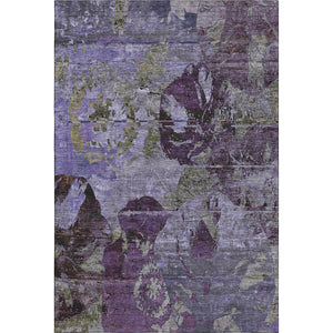 HomeRoots 8' X 10' Stylish Purple and Gray Abstract Area Rug - Washable, UV Protected, Perfect for Busy Homes! 648866