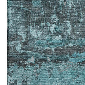 HomeRoots 8' X 10' Teal And Gray Abstract Area Rug - Stylish, Washable, UV-Protected, Perfect for Any Room! 648878