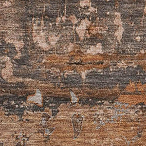 HomeRoots 10' X 14' Terra Cotta and Gray Abstract Area Rug - Washable, UV Protected, Durable & Stylish Decor 648886