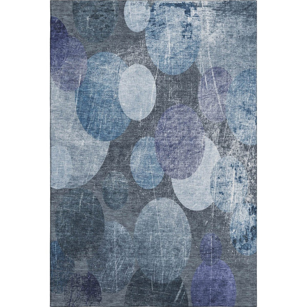 HomeRoots 10' Blue and Ivory Abstract Washable Area Rug with UV Protection for High-Traffic Spaces & Kids 648892
