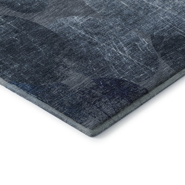 HomeRoots 10' Blue and Ivory Abstract Washable Area Rug with UV Protection for High-Traffic Spaces & Kids 648892
