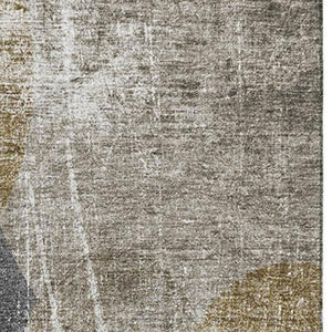 HomeRoots 5' X 8' Brown and Ivory Abstract Area Rug – Washable, Durable, UV Protected for Modern Homes 648894