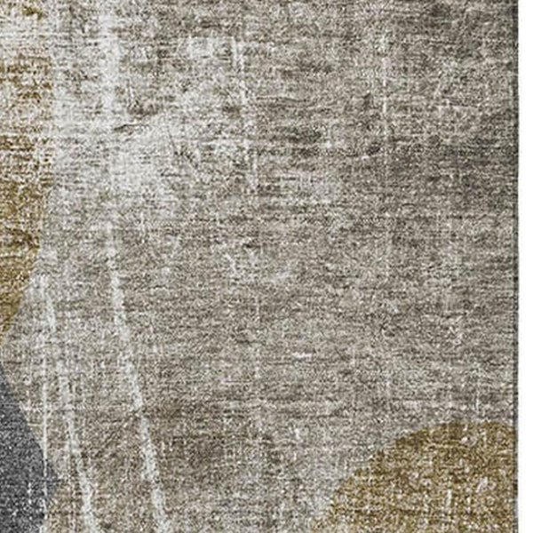 HomeRoots 5' X 8' Brown and Ivory Abstract Area Rug – Washable, Durable, UV Protected for Modern Homes 648894