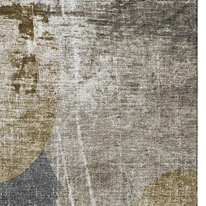 HomeRoots 5' X 8' Brown and Ivory Abstract Area Rug – Washable, Durable, UV Protected for Modern Homes 648894