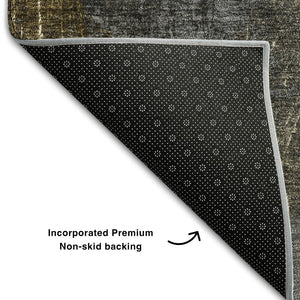 HomeRoots 8' X 10' Brown & Ivory Abstract Area Rug - Washable, UV-Protected, Durable for High-Traffic Spaces 648896