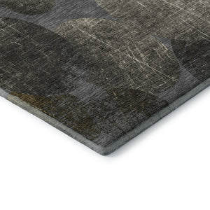 HomeRoots 8' X 10' Brown & Ivory Abstract Area Rug - Washable, UV-Protected, Durable for High-Traffic Spaces 648896