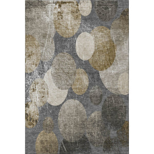 HomeRoots 10' X 14' Brown And Ivory Abstract Area Rug - Stylish, Washable, UV-Protected for Modern Homes 648898